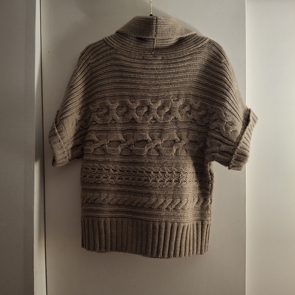 Dress Barn Women's Brown Cowl Neck Short Sleeve Sweater - Picture 2 of 6